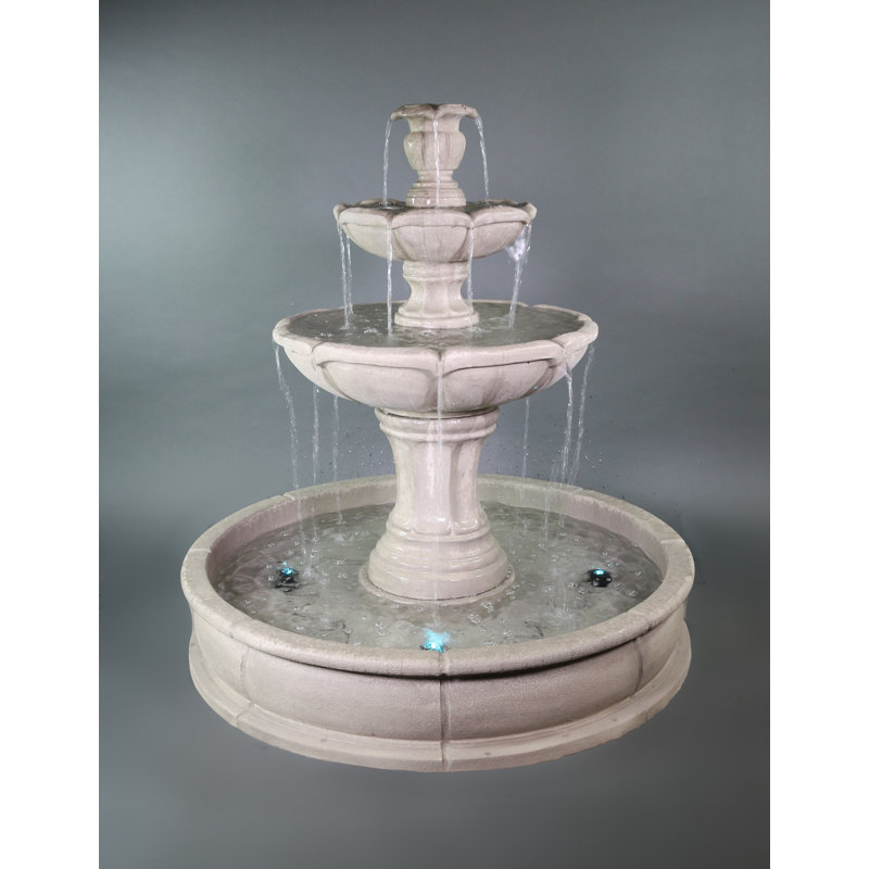 Giannini Garden Ornaments Velia Concrete Pond Fountain with Light Wayfair